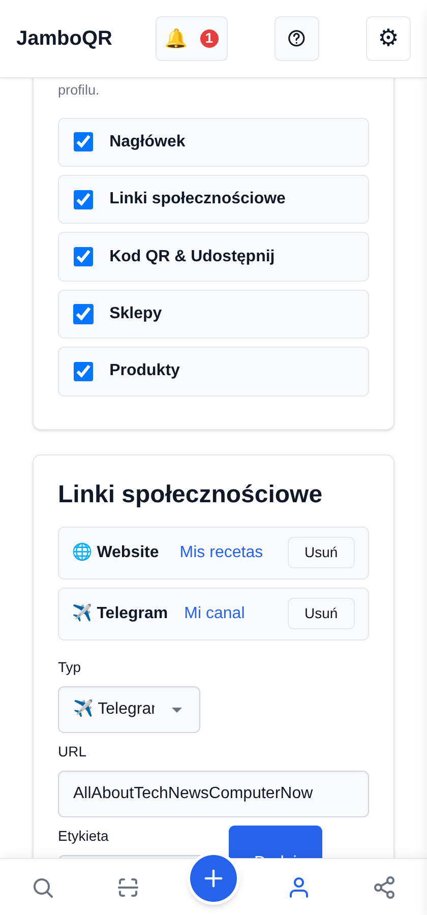 Umieść swoje linki na profilu publicznym Zdecyduj, co widać