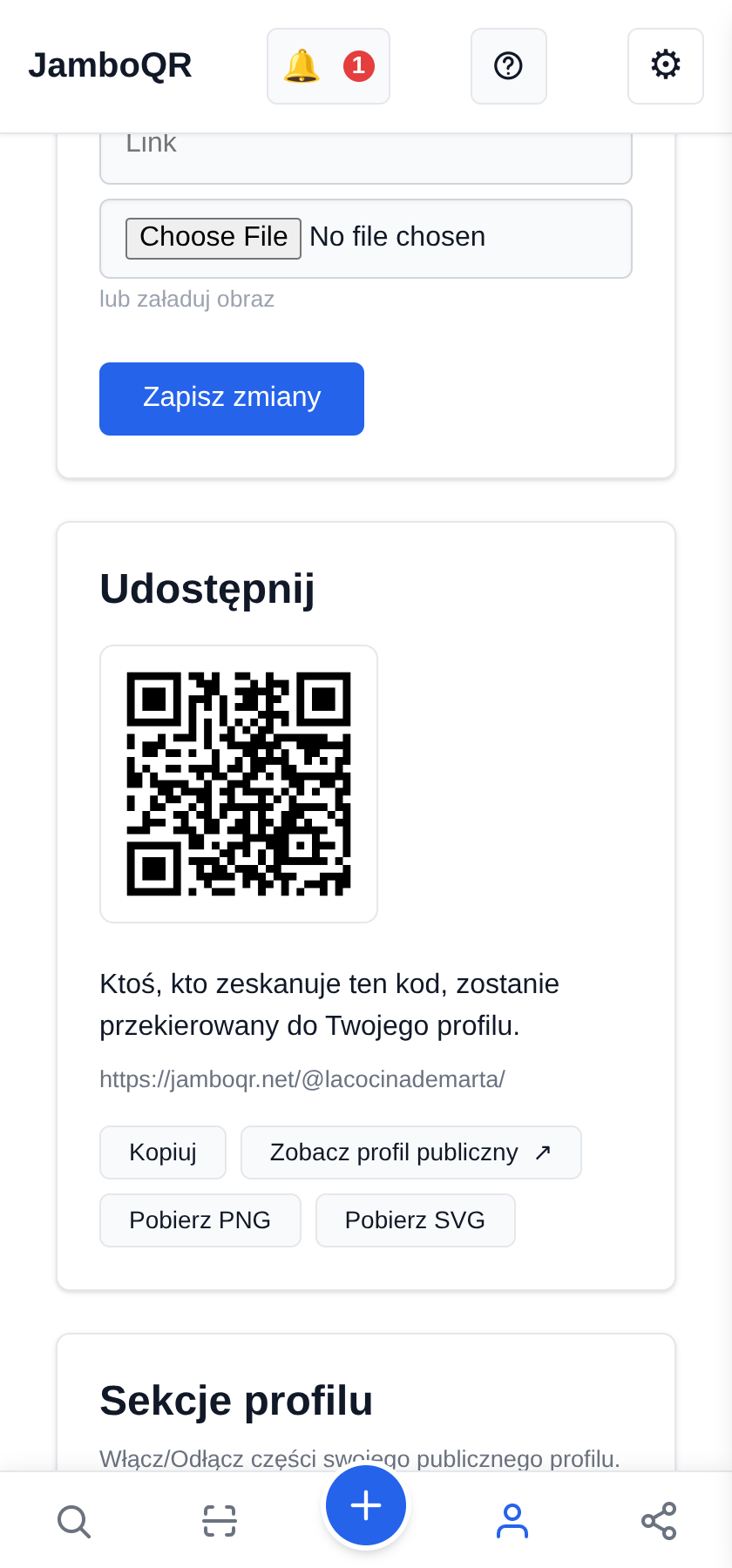 Umieść swoje linki na profilu publicznym Ustaw jako publiczny i udostępnij
