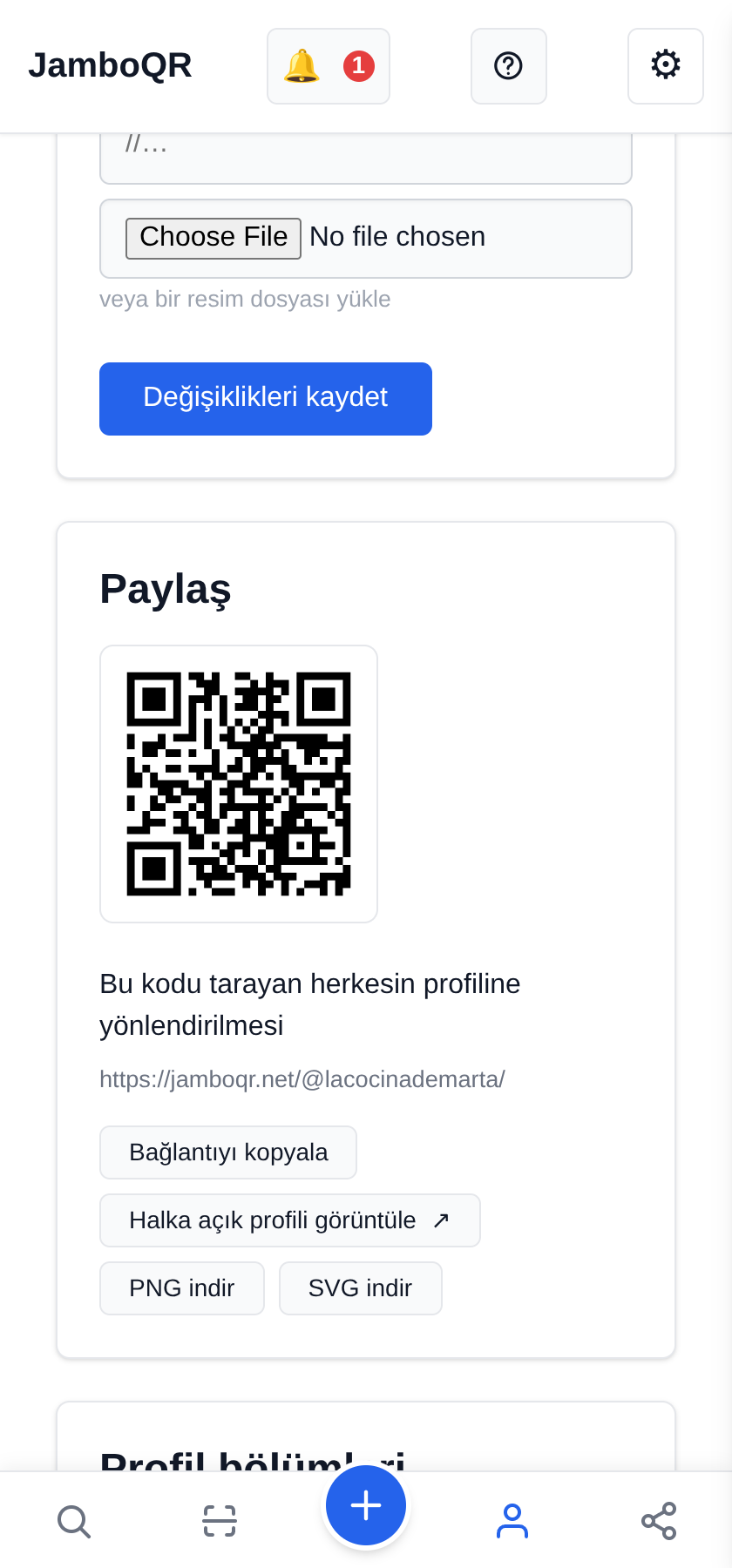 Bağlantılarını herkese açık profiline koy Herkese açık yap ve paylaş